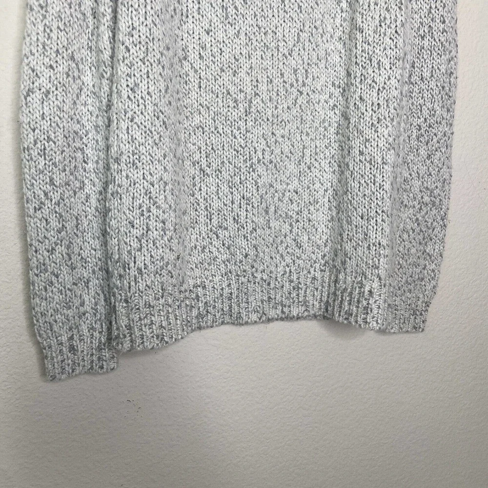 St. John's Bay White Marled Metallic Silver and Gold Sparkle Sweater M